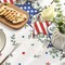 70×70 Inch Round 4th of July Tablecloth – Patriotic Eucalyptus Star Design for Independence Day, Memorial Day, Party, Picnic, and Dinner Decor